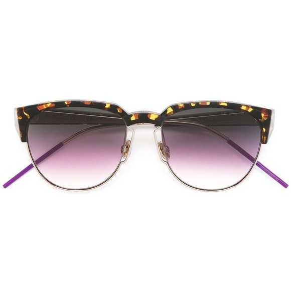 New Dior Faceted Spectral Tortoise Shell Sunglasses 01KSO Havana/Gold/Violet - Picture 3 of 13